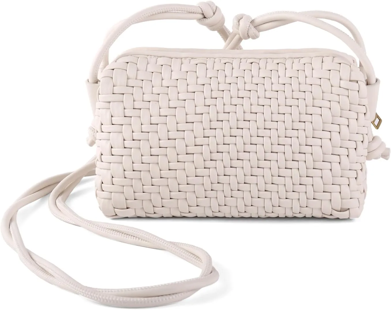 Crossbody Bag For Women Hand Woven Vegan Leather Zip Small Crossbody Bags Shoulder Bag Sling Cross Body Phone Purse