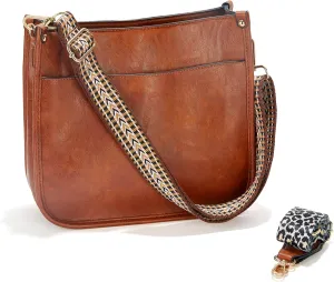 Crossbody Bags for Women, Crossbody Purse with 2 Adjustable Guitar Straps Zipped Pockets Handbag Shoulder Bag