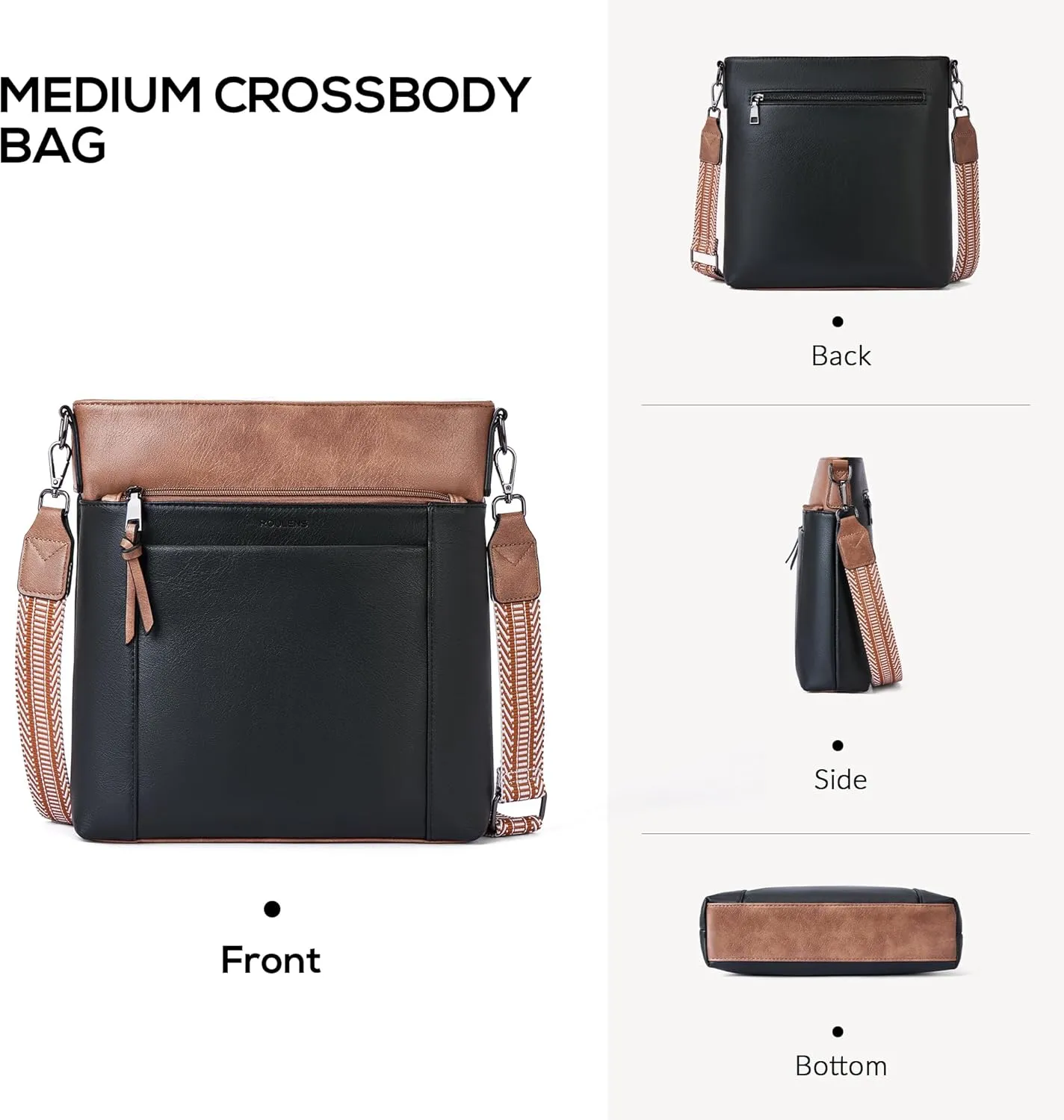 Crossbody Bags For Women Medium Crossbody Travel Purses with 4 Card Slots Leather Shoulder Handbags