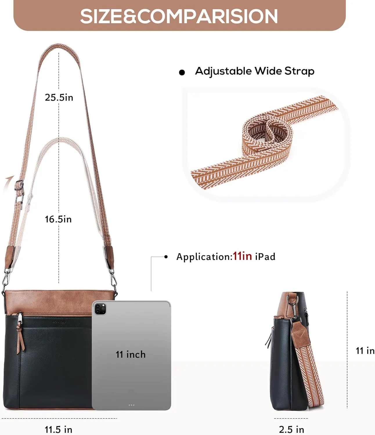 Crossbody Bags For Women Medium Crossbody Travel Purses with 4 Card Slots Leather Shoulder Handbags
