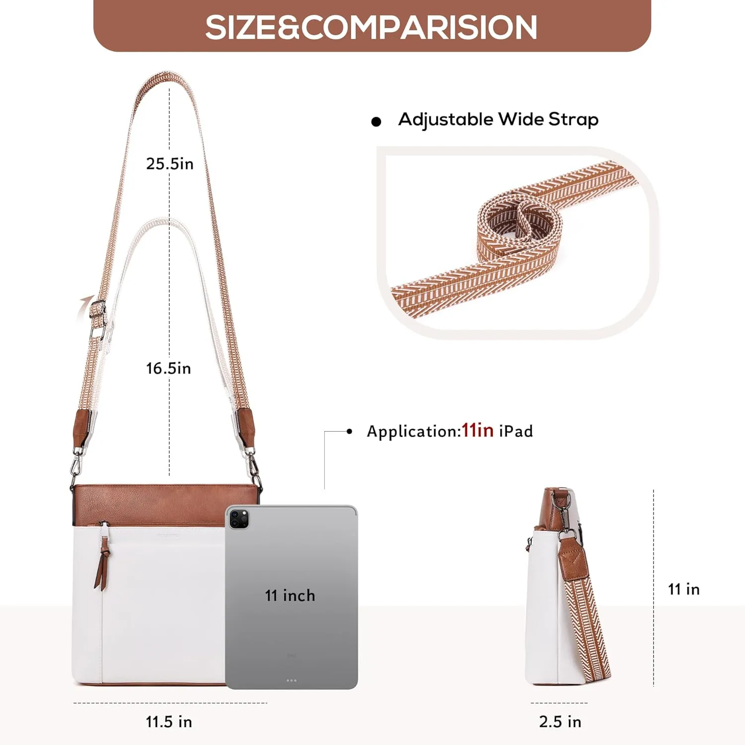 Crossbody Bags For Women Medium Crossbody Travel Purses with 4 Card Slots Leather Shoulder Handbags