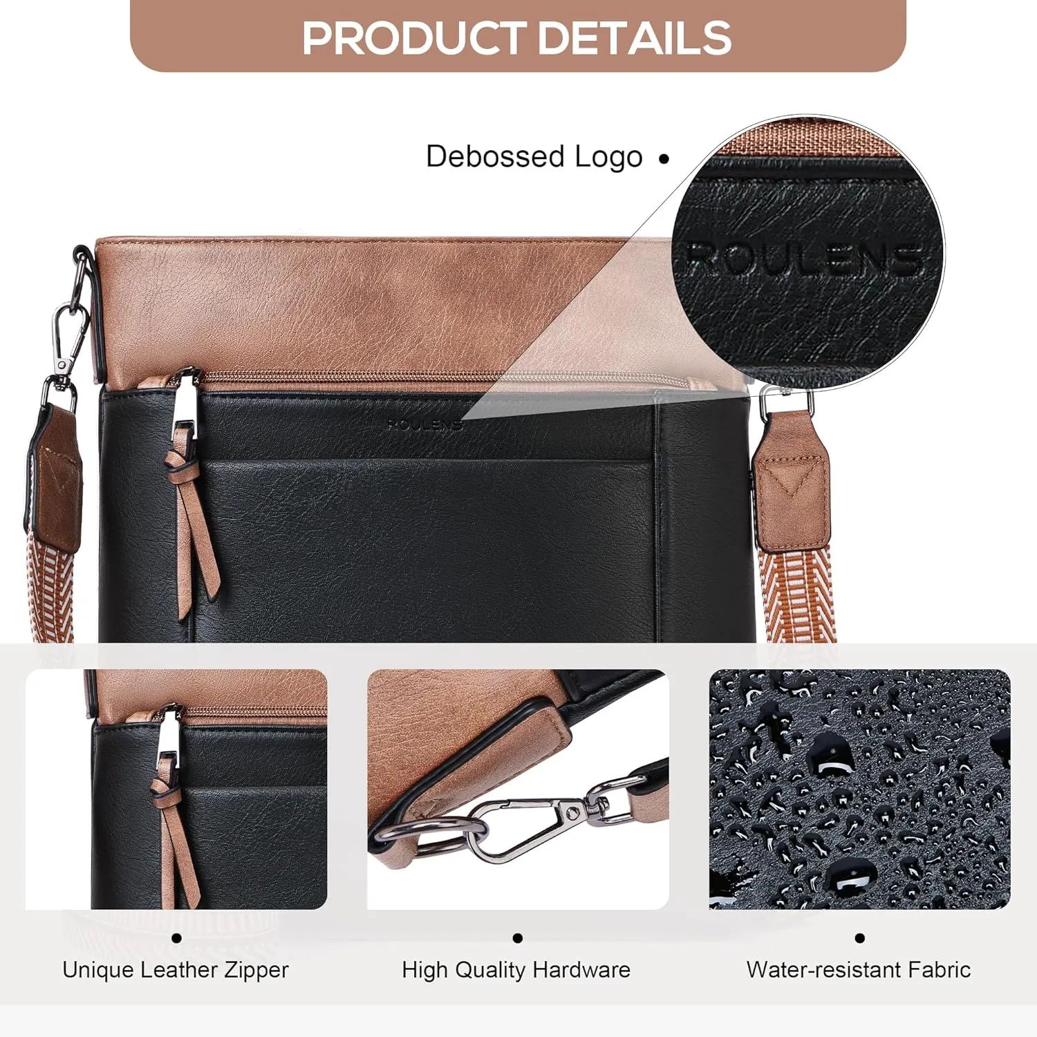 Crossbody Bags For Women Medium Crossbody Travel Purses with 4 Card Slots Leather Shoulder Handbags