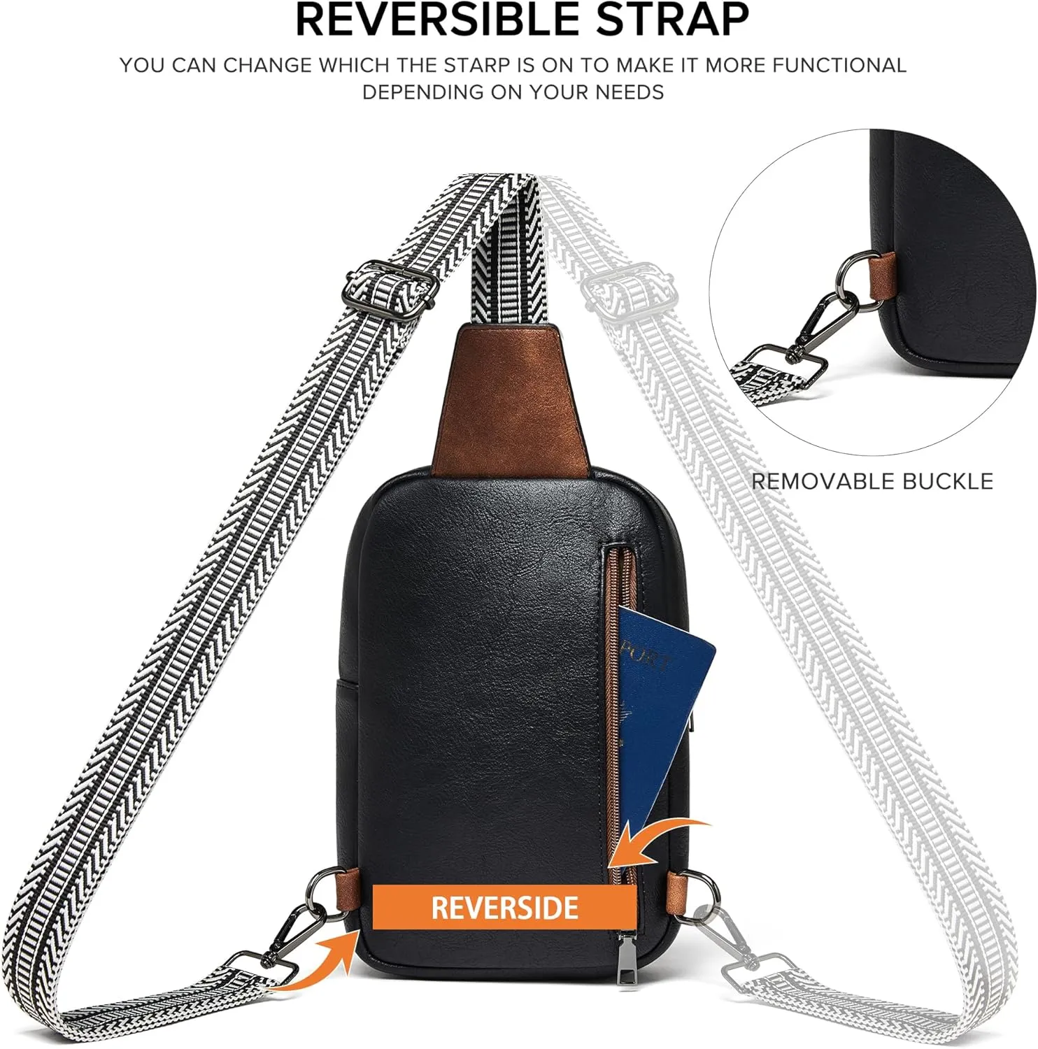 Crossbody Bags for Women Men Sling Bag 5 Pockets Fanny Pack Sling Backpack Chest Daypack Travel Purse Anti Theft