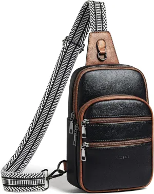 Crossbody Bags for Women Men Sling Bag 5 Pockets Fanny Pack Sling Backpack Chest Daypack Travel Purse Anti Theft