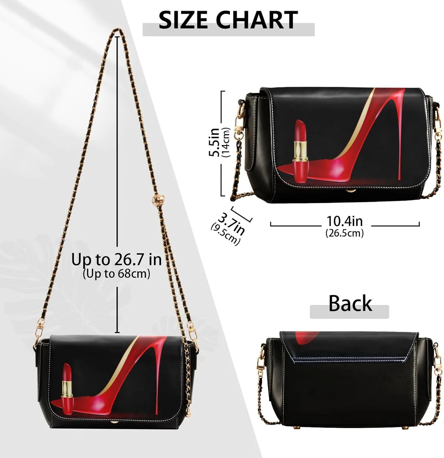 Crossbody Bags for Women Trendy Women's Black Shoulder Bag Small PU Leather Flap Cross Body Bag Handbags