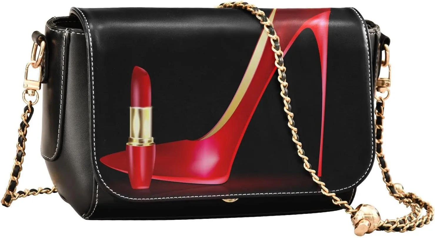 Crossbody Bags for Women Trendy Women's Black Shoulder Bag Small PU Leather Flap Cross Body Bag Handbags