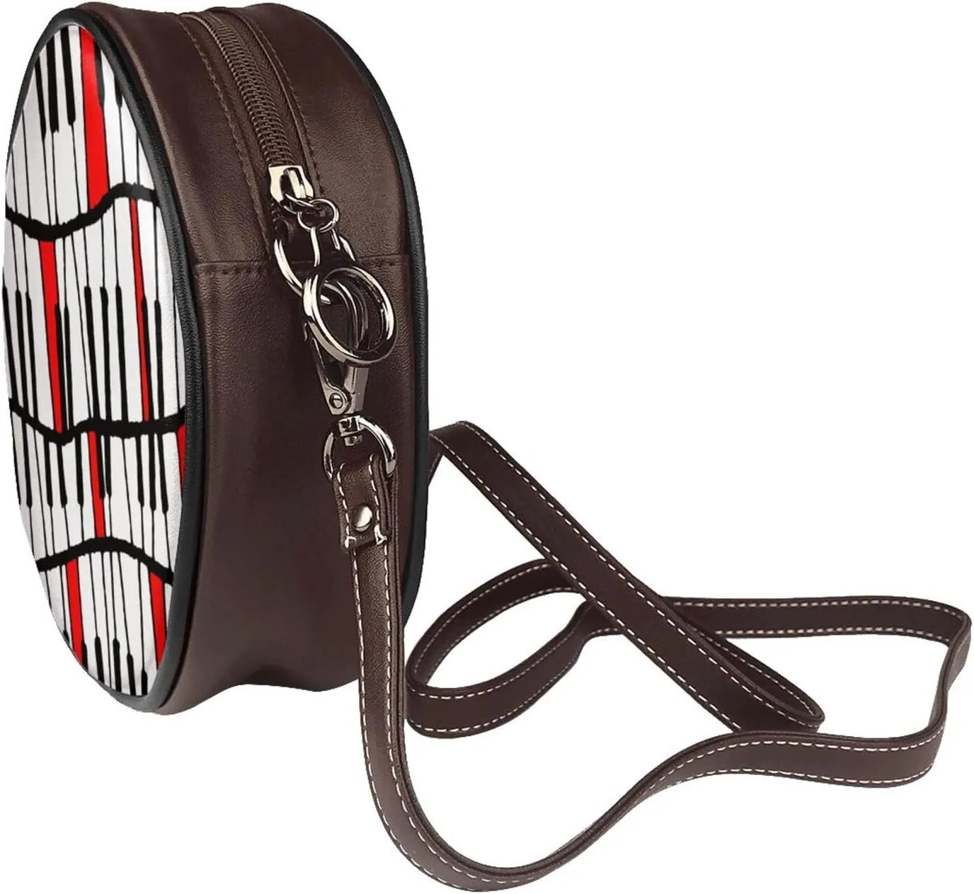 Crossbody Purse for Women, PU Leather Round Crossbody Bag, Mini Purses Handbags with Strap Zipper