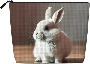 cry white rabbit Print Single-layer Makeup Bag Waterproof Travel Cosmetic Organizer Large Capacity
