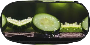 cucumber Large capacity pencil bag, multi-layer partition stationery storage bag - unisex learning office supplies
