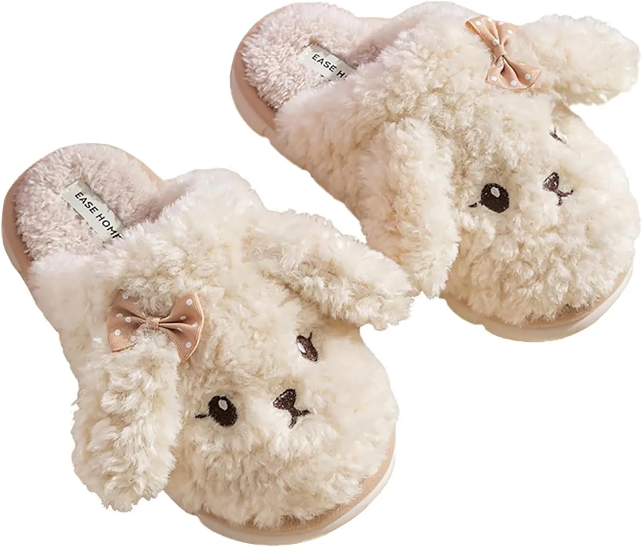 Cute Furry Slippers - Women's Winter & Autumn Couple Slippers with PVC Soles, Plush Uppers. Keep Feet Warm & Cozy!