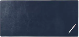 DACASSO Bonded Leather No Core Rollable Desk Mat/Pad - Luxury Leather Desk Blotter for Writing - Executive Desk Surface Protector - (Navy Blue, 36” x 17”)