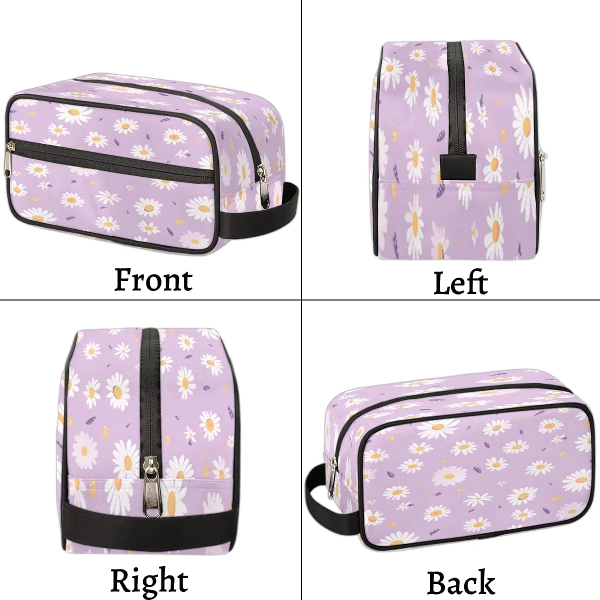 Daisy Toiletry Bag for Women Girl,Floral Travel Cosmetic Bag,Hanging Makeup Bag,Approved Hygiene Bag Waterproof Dopp Kit Organizer for Toiletries Shower Bathroom Carry-on Accessories Gifts