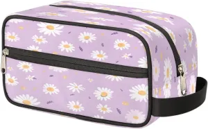 Daisy Toiletry Bag for Women Girl,Floral Travel Cosmetic Bag,Hanging Makeup Bag,Approved Hygiene Bag Waterproof Dopp Kit Organizer for Toiletries Shower Bathroom Carry-on Accessories Gifts