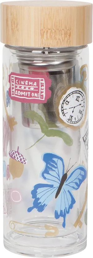 Danica Studio Finders keepers Sustain Double Walled Glass Tea Infuser Bottle 12 oz