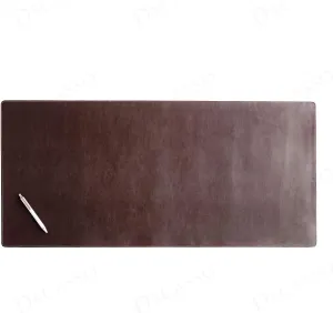 Dark Brown Bonded Leather 36" x 17" Desk Mat/Desk Pad - No Core Rollable