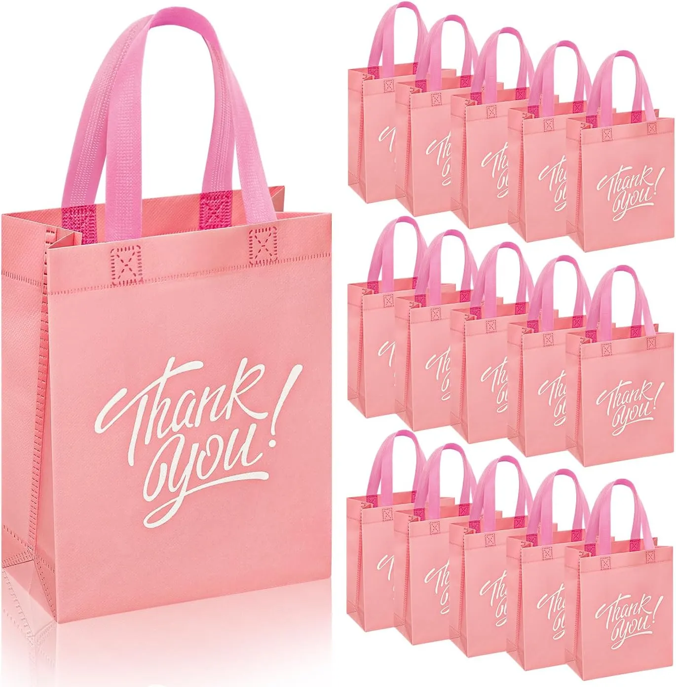 DECHISY 36Pcs Thank You Gift Bags, Reusable Gift Bags,Thank You Bags with Handles for Business, Wedding, Graduations,Party Favors (10x8x4 Inch)