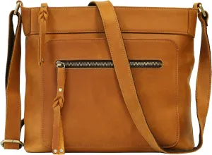 Delaney Concealed Carry Crossbody Purse Leather Handbag with Locking Gun Compartment and Adjustable Strap