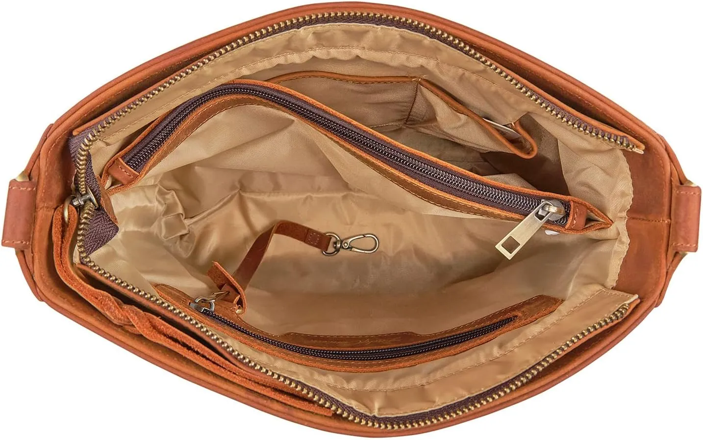 Delaney Concealed Carry Crossbody Purse Leather Handbag with Locking Gun Compartment and Adjustable Strap