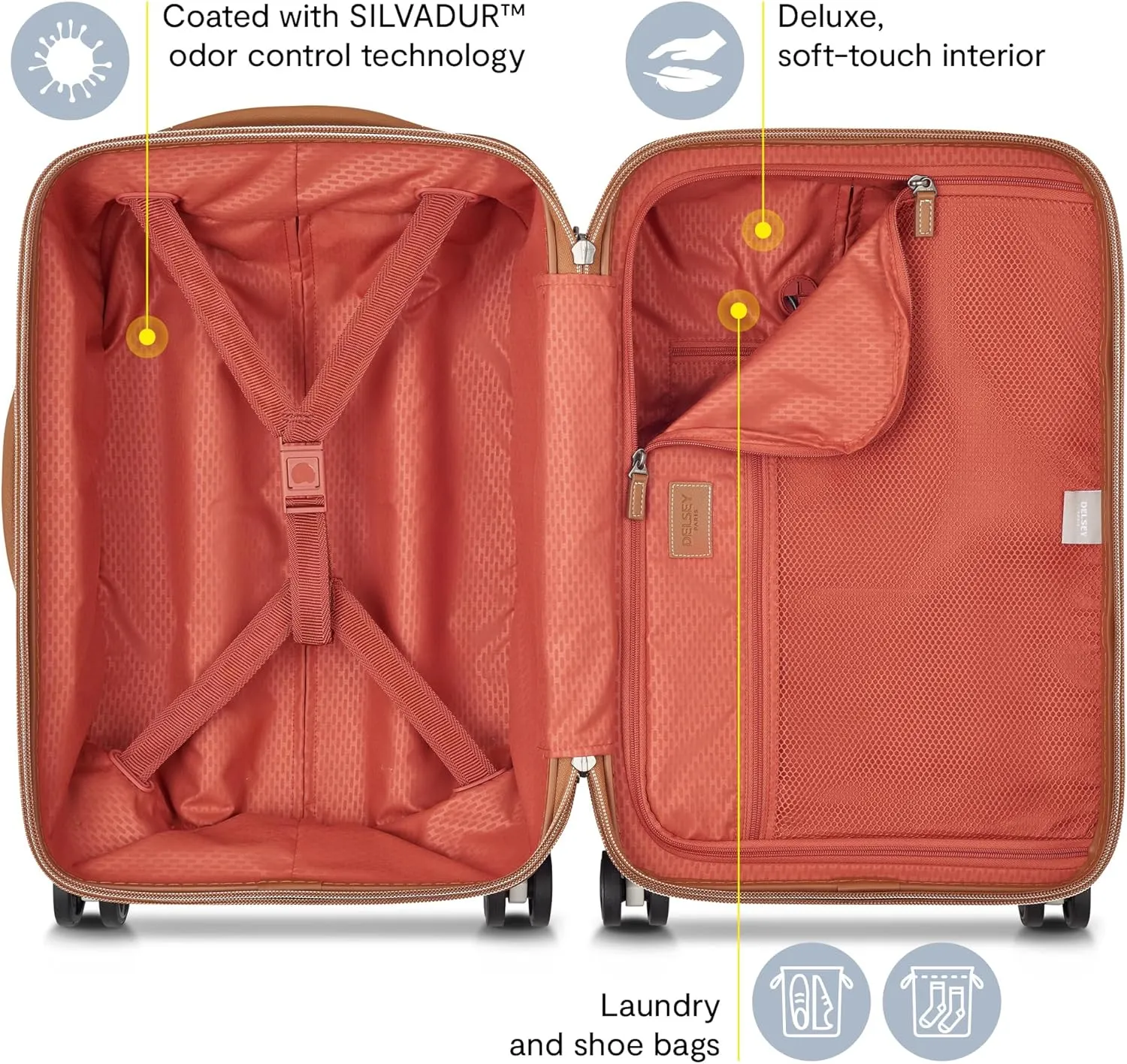 DELSEY PARIS Chatelet Air 2.0 Hardside Luggage with Spinner Wheels, Angora, Carry on 19 Inch