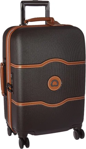 DELSEY PARIS Chatelet Hard  Hardside Luggage with Spinner Wheels, Chocolate Brown, Carry-on 21 Inch