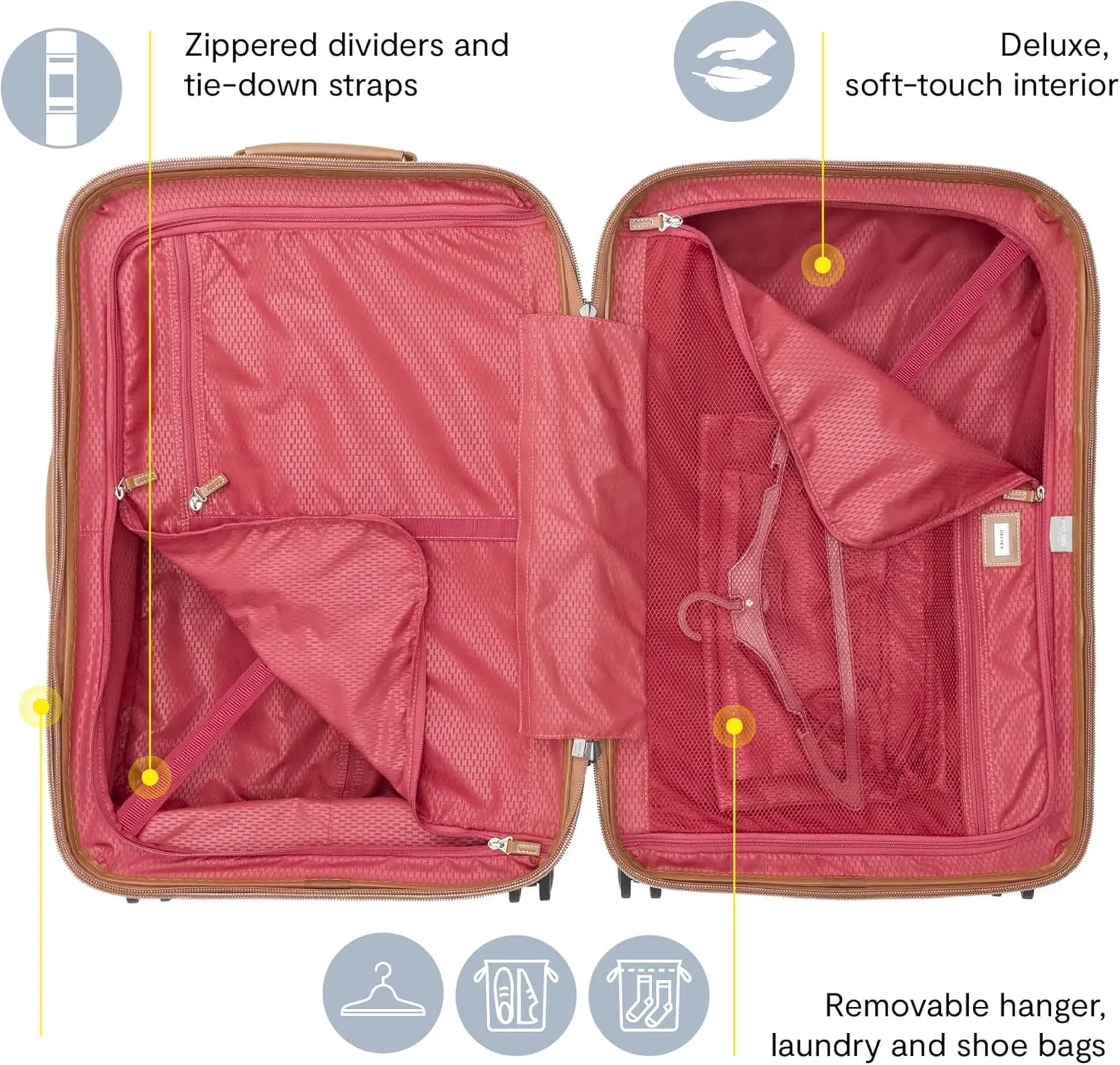 DELSEY PARIS Chatelet Hard  Hardside Luggage with Spinner Wheels, Chocolate Brown, Carry-on 21 Inch