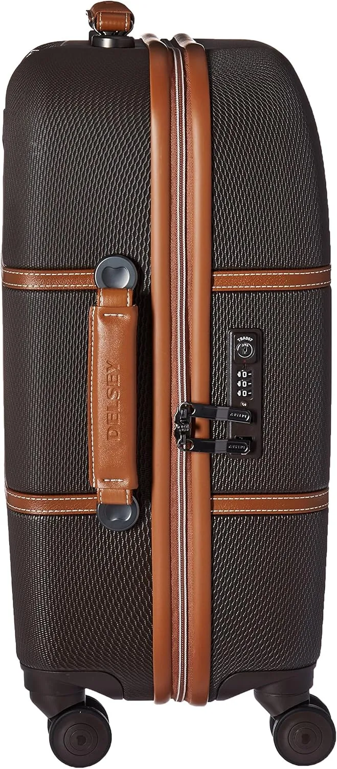 DELSEY PARIS Chatelet Hard  Hardside Luggage with Spinner Wheels, Chocolate Brown, Carry-on 21 Inch