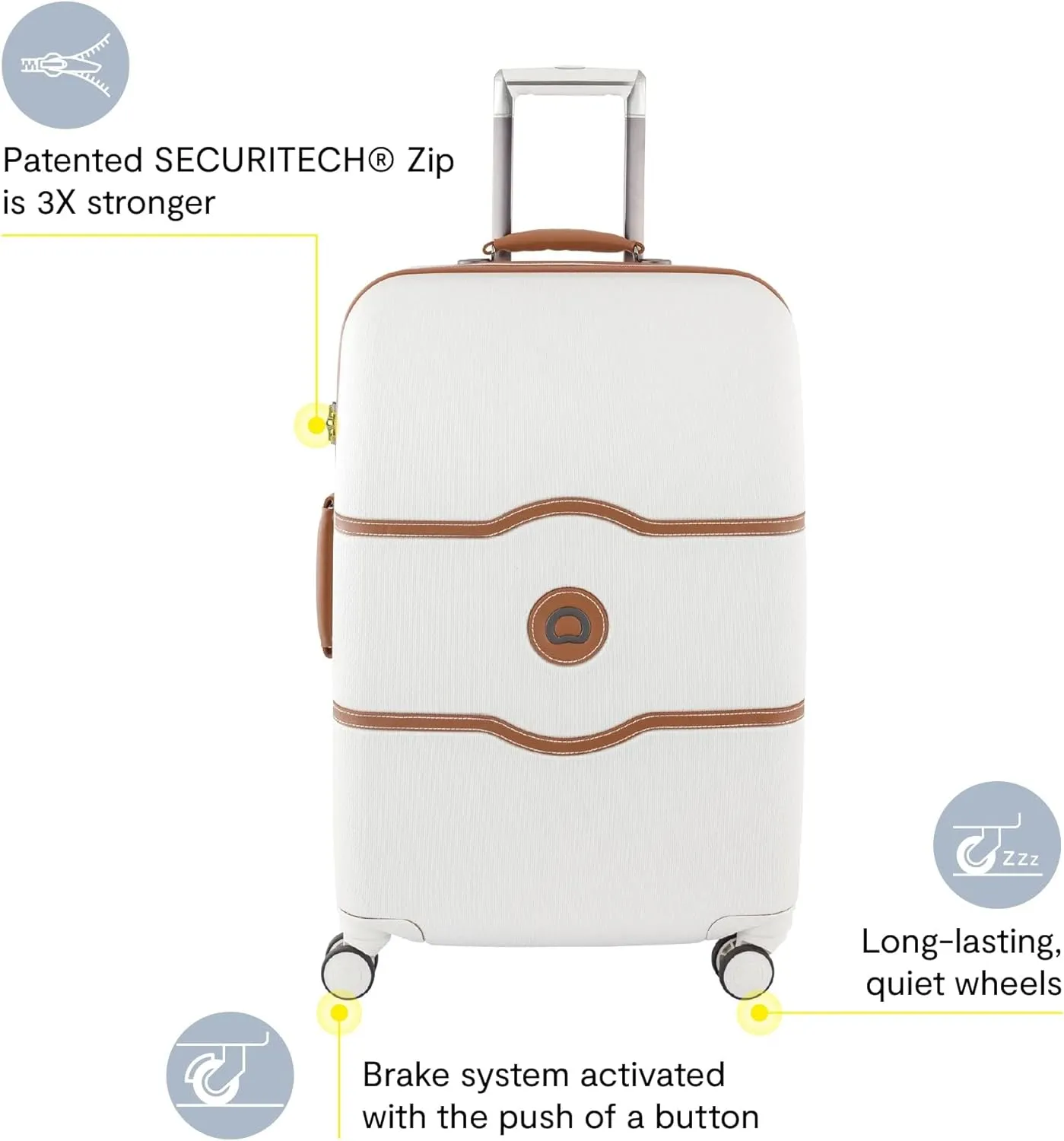 DELSEY PARIS Chatelet Hard  Hardside Luggage with Spinner Wheels, Chocolate Brown, Carry-on 21 Inch