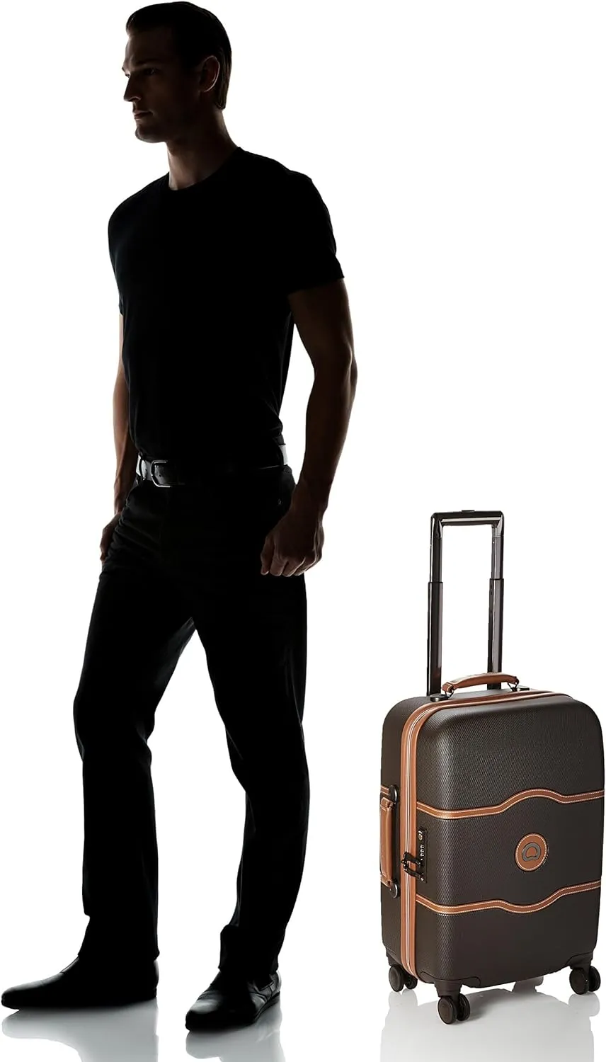 DELSEY PARIS Chatelet Hard  Hardside Luggage with Spinner Wheels, Chocolate Brown, Carry-on 21 Inch