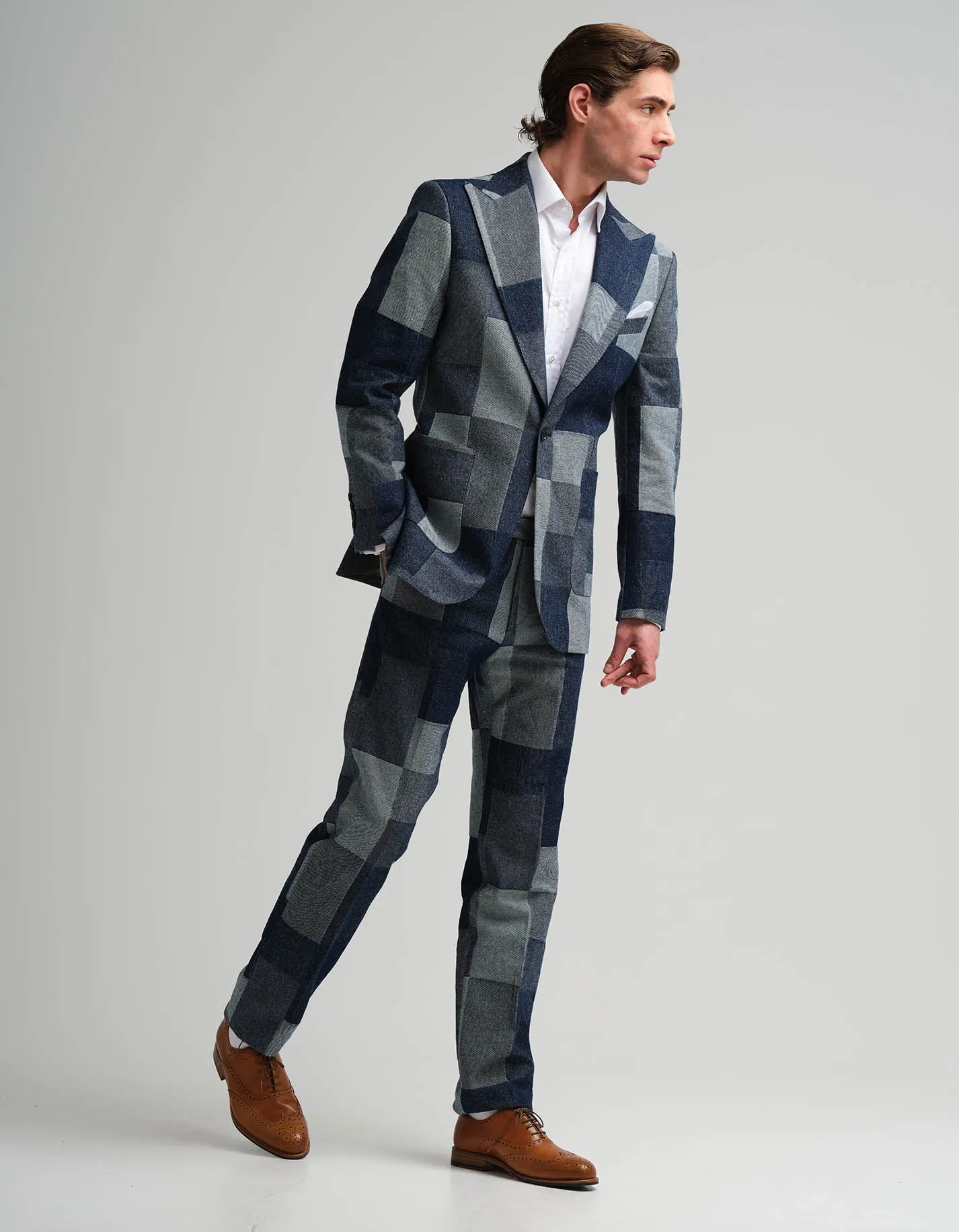 Denim Check Suit