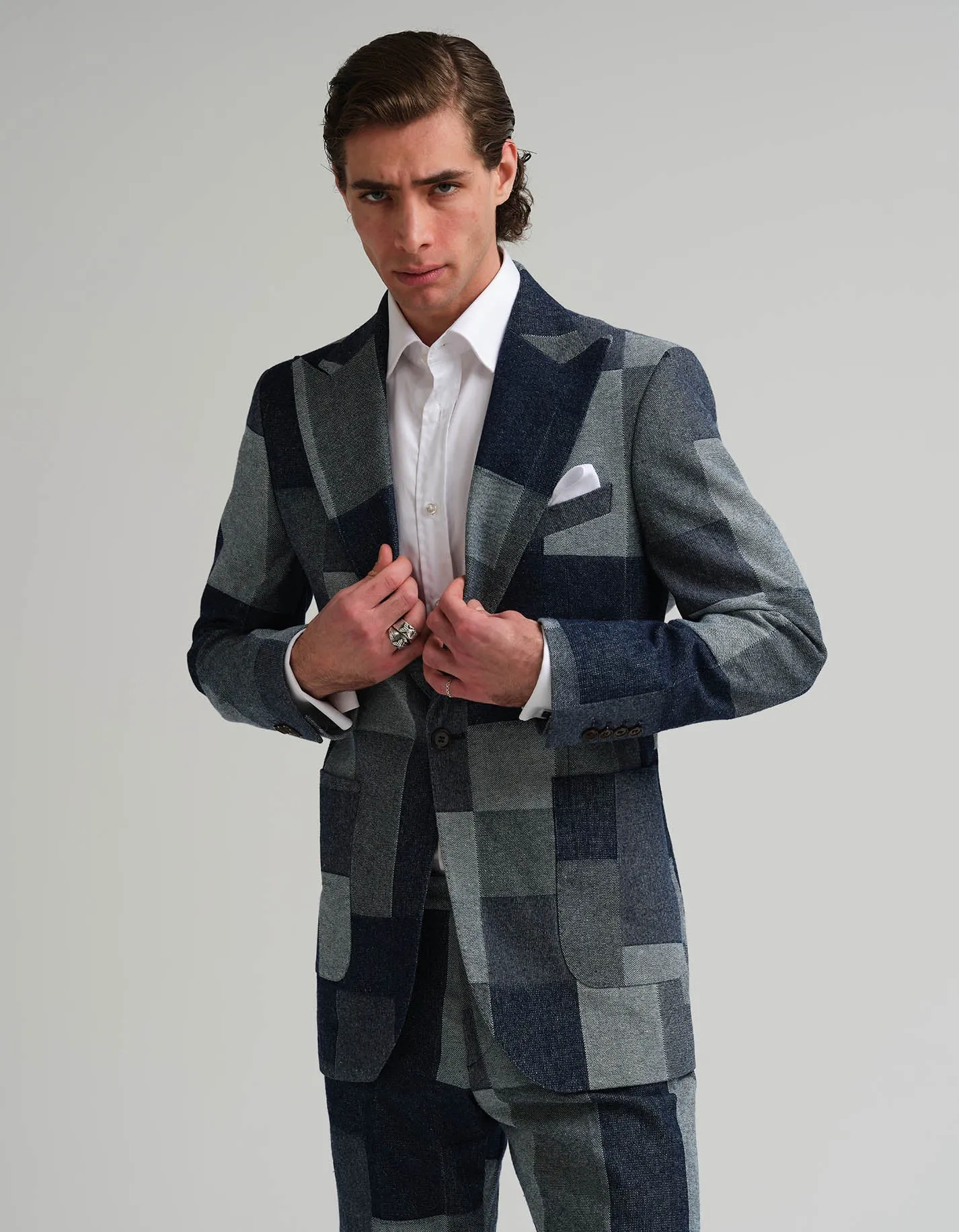 Denim Check Suit