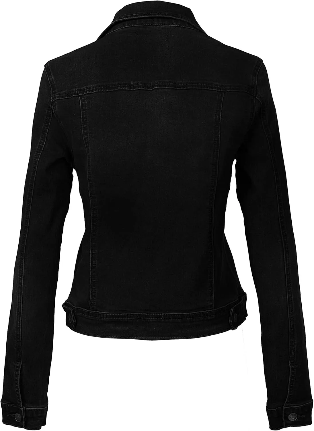 Design by Olivia Women's Classic/Destroyed Vintage Washed Long Sleeve Denim Jean Jacket