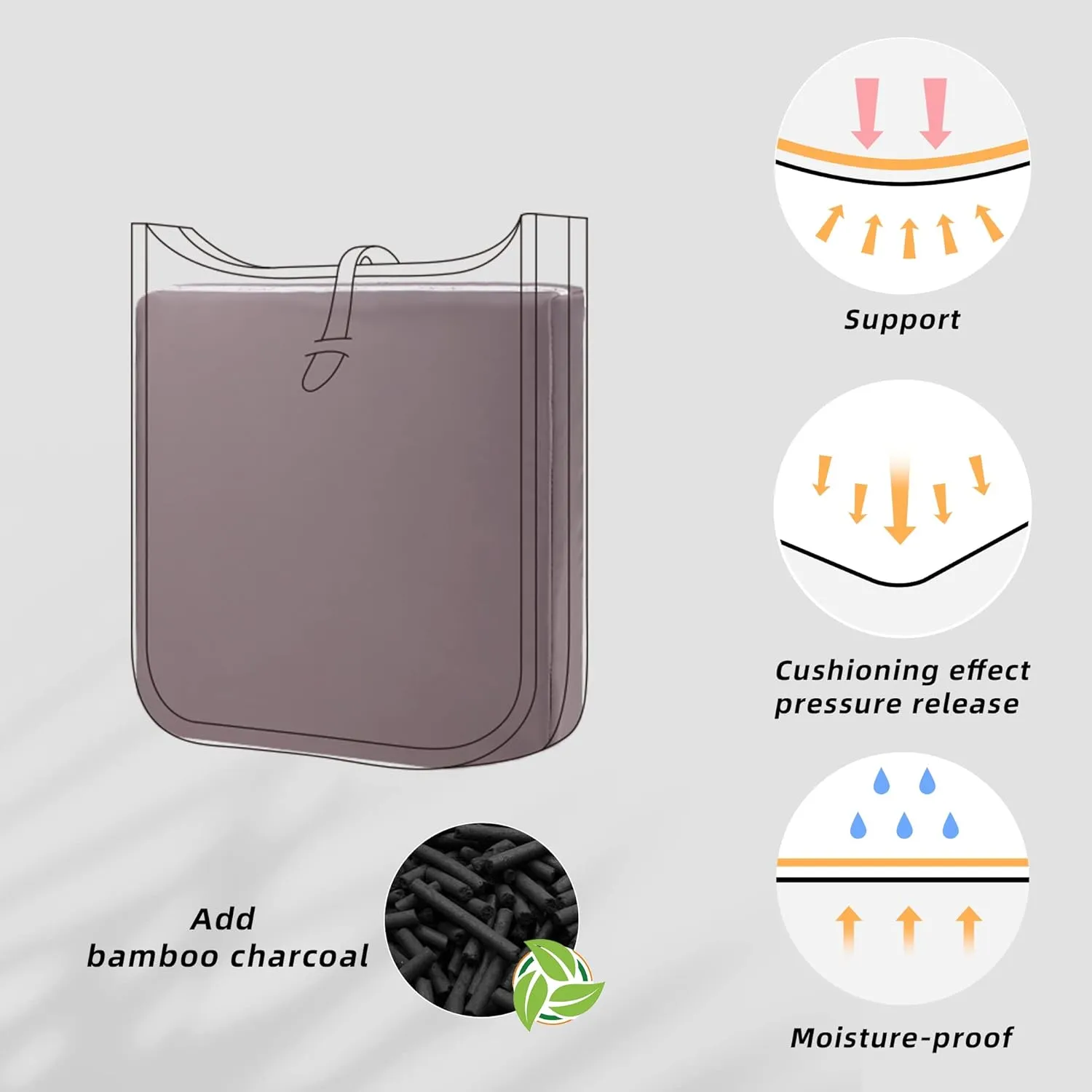 DGAZ Bag Pillow Shaper Insert for Luxury Handbags, Silky Pillow Shaper for Hermes Evelyne mini/29/33/40 Bags（Mini,Konjac purple）