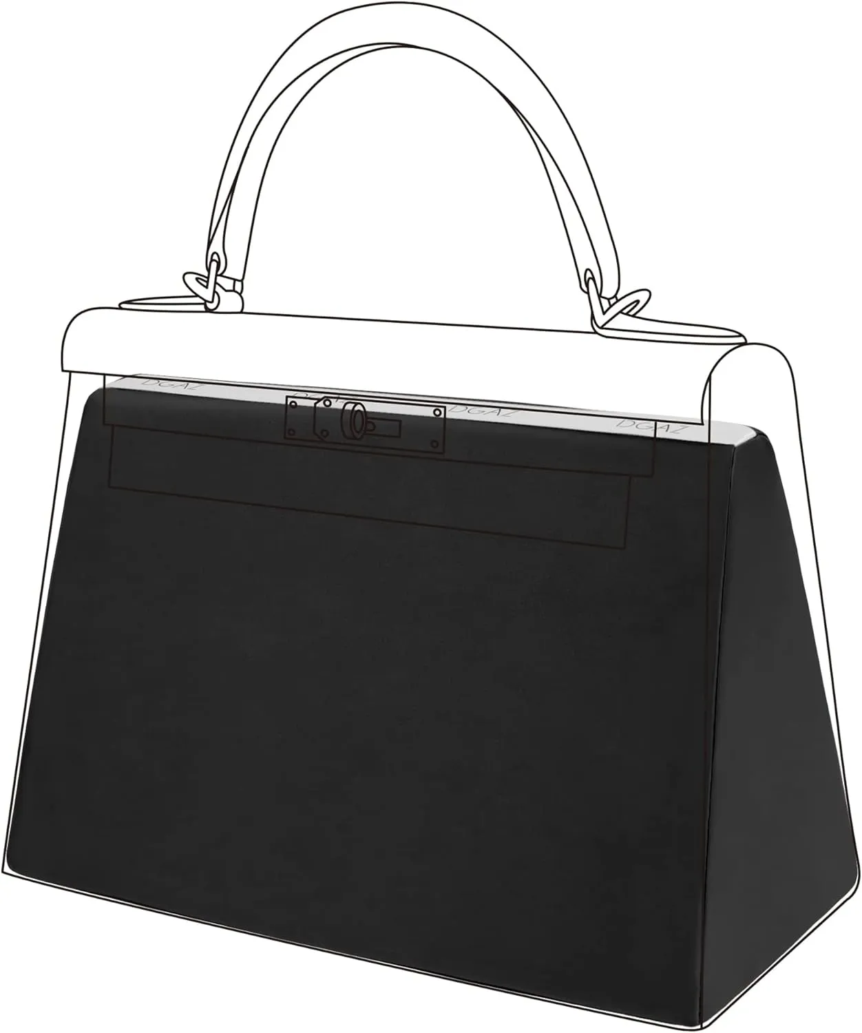 DGAZ Purse Pillow Shaper Insert for Hermes Kelly Bags, Silky Pillow Shaper for Luxury Handbags(Black,Pochette)
