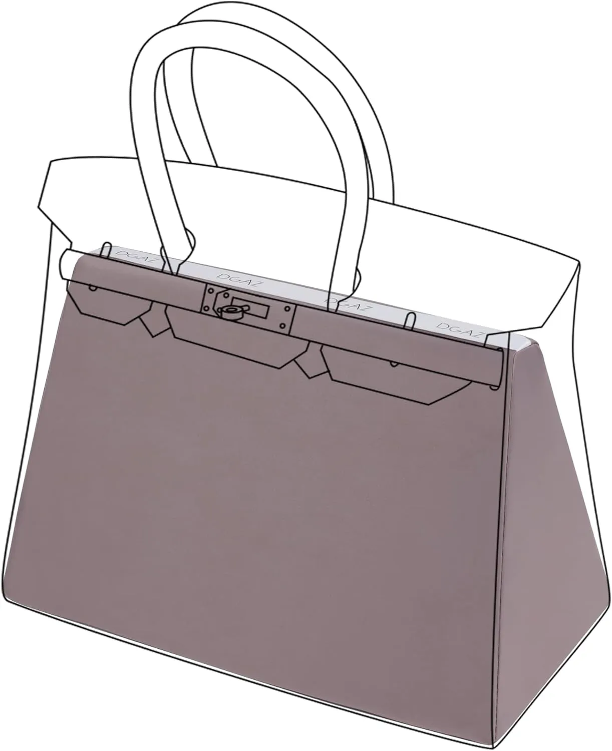 DGAZ Purse Pillow Shaper Insert,Luxury Handbag Tote Shapers, Memory Foam- Fits Birkin 25/30/35/40 Bag (Konjac Purple, BK25 Retourne)