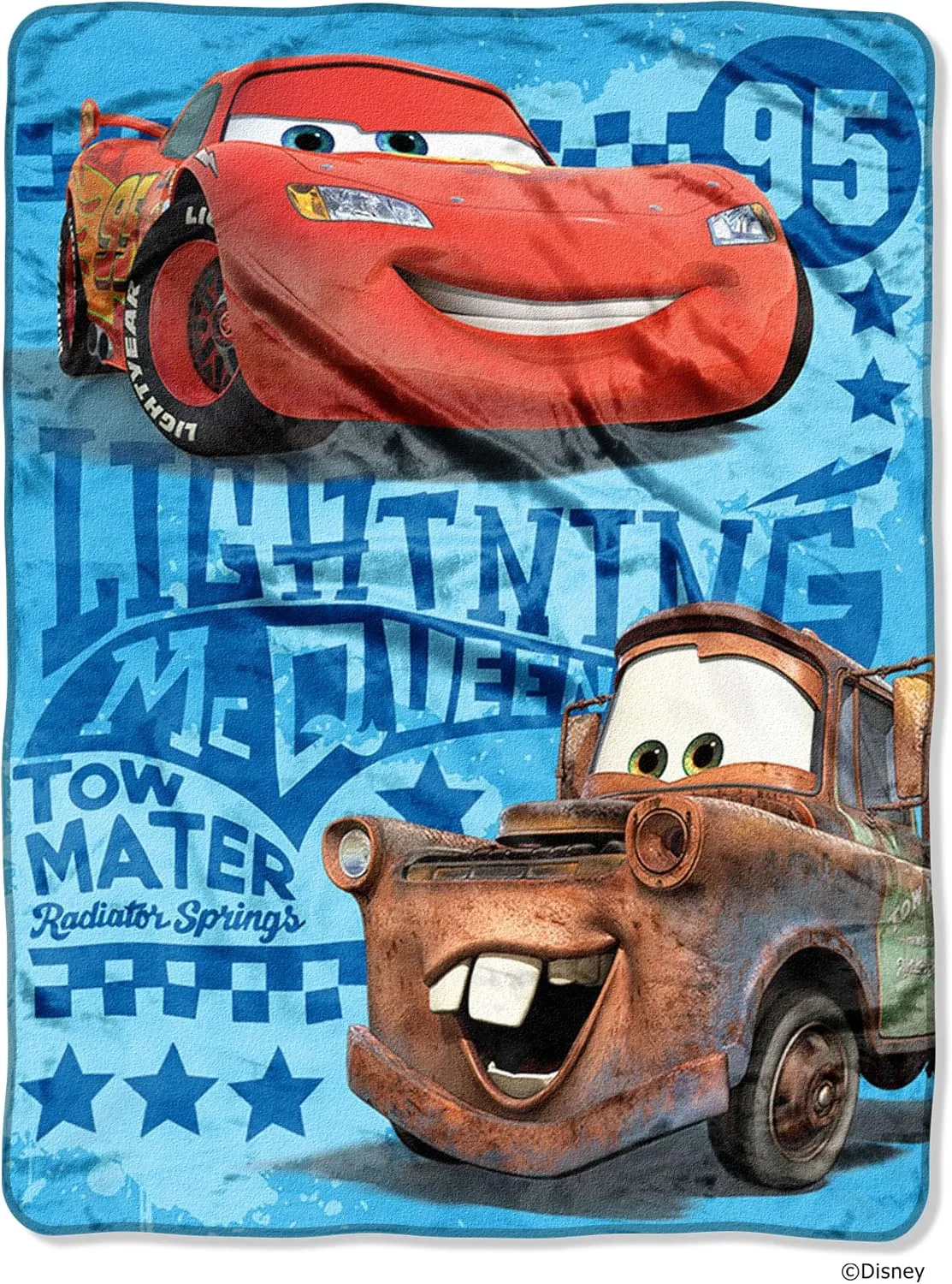 Disney-Pixar's Cars 2, "Buddy Racers" Micro Raschel Throw Blanket, 46" x 60", Multi Color