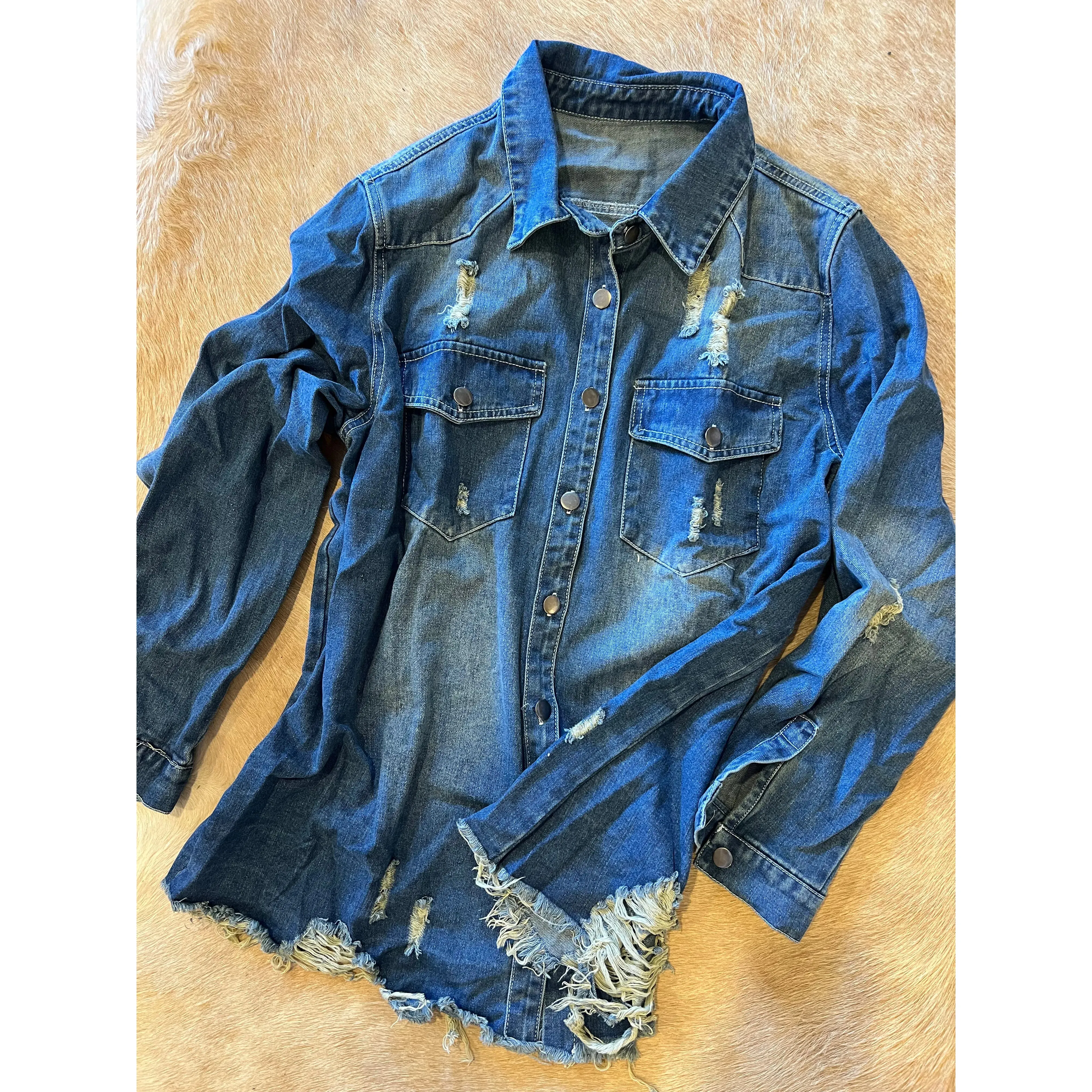 Distressed Vintage Denim Jacket