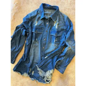 Distressed Vintage Denim Jacket