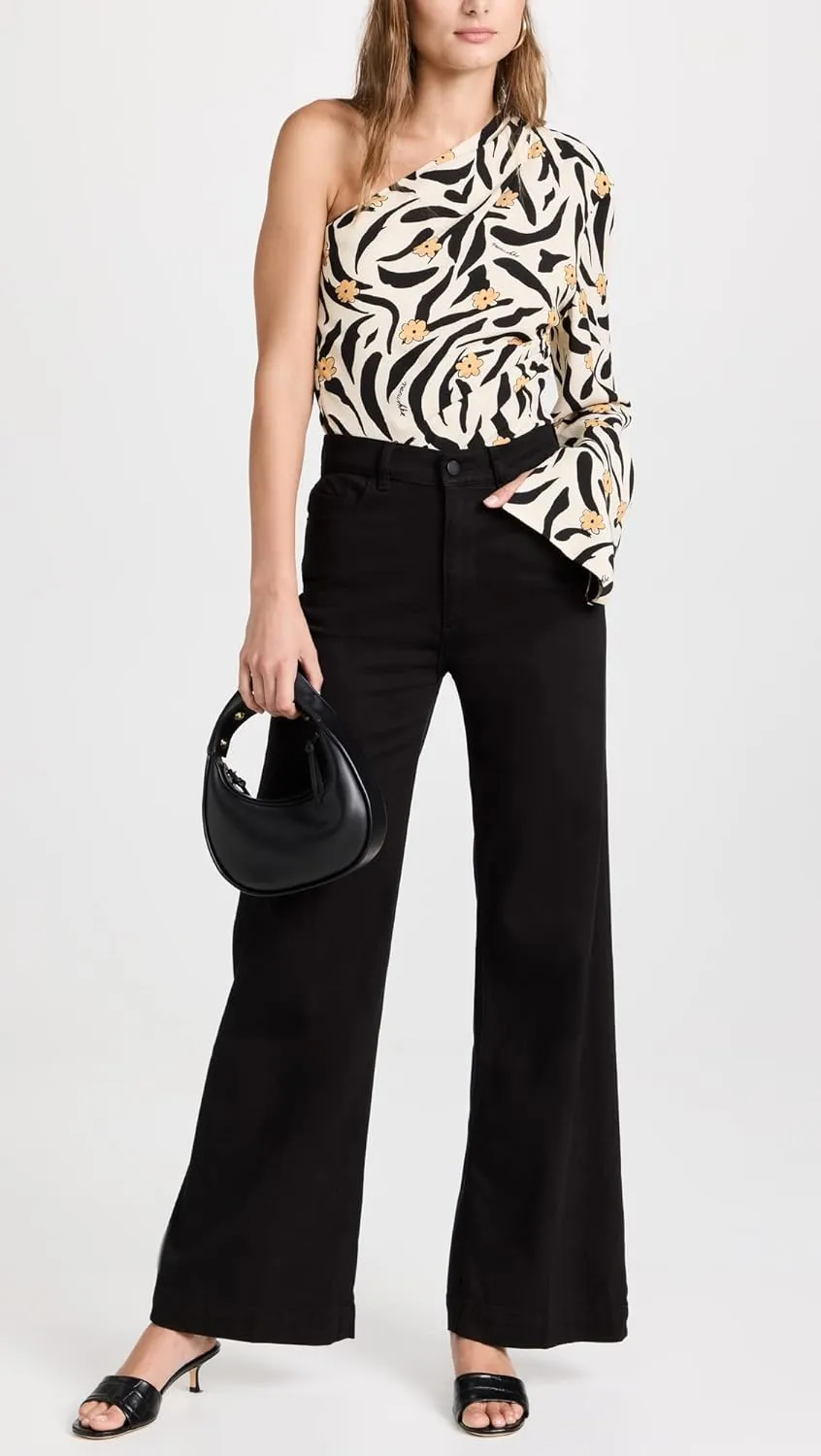 DL1961 Women's Hepburn Wide Leg: High Rise Vintage Jeans