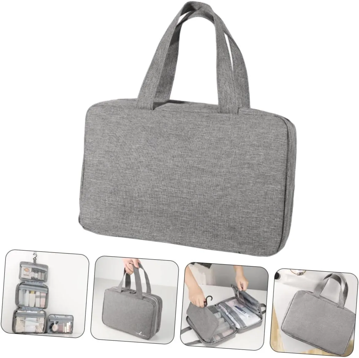 DOITOOL 1pc Makeup Storage Bag Makeup Bags Purse Makeup Bag Toiletry Travel Bag Make up Storage Bags Male, Grey, 27X8X18CM