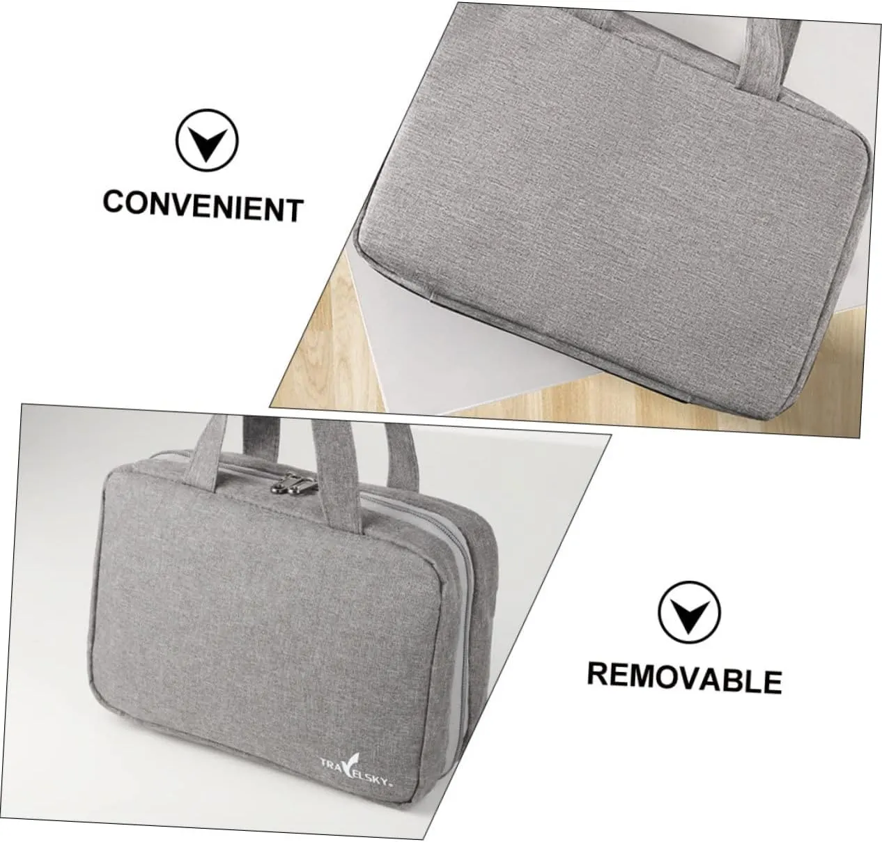 DOITOOL 1pc Makeup Storage Bag Makeup Bags Purse Makeup Bag Toiletry Travel Bag Make up Storage Bags Male, Grey, 27X8X18CM