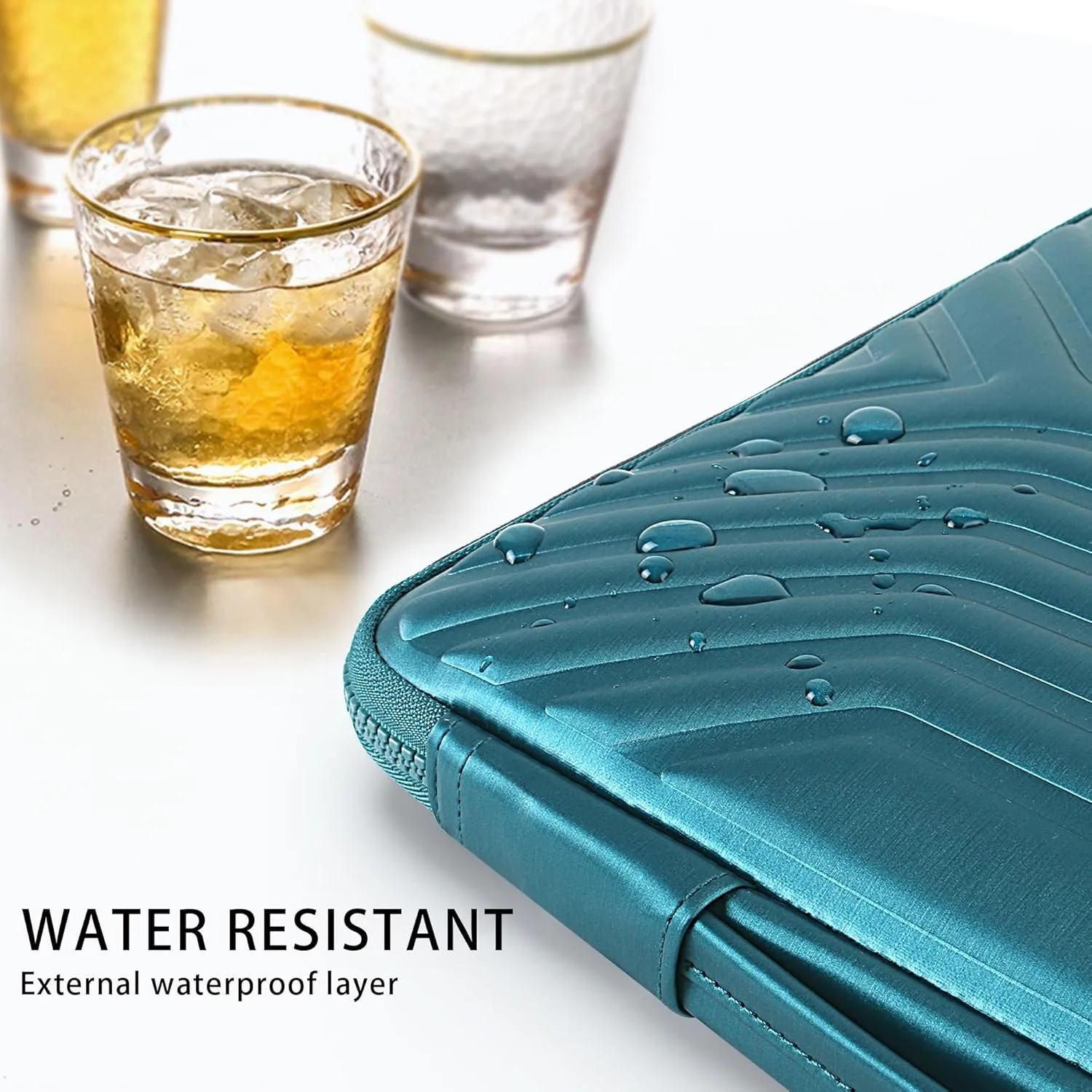 DOMISO 17 Inch Shockproof Waterproof Laptop Sleeve with Handle Lightweight Soft EVA Tablet Protective Case Bag for 17-17.3" Notebook/Dell/Lenovo/Acer/HP/MSI, Teal