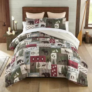 Donna Sharp Montana Forest Comforter Bedding Set - 3-Piece Queen Size Reversible Comforter Set - Includes 1 Plush Comforter and 2 Pillowcases - Machine Washable