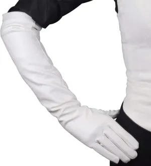 DooWay Women Long Gloves Faux Leather Over Elbow Length 20-inch PU Winter Warm Full Finger Gloves
