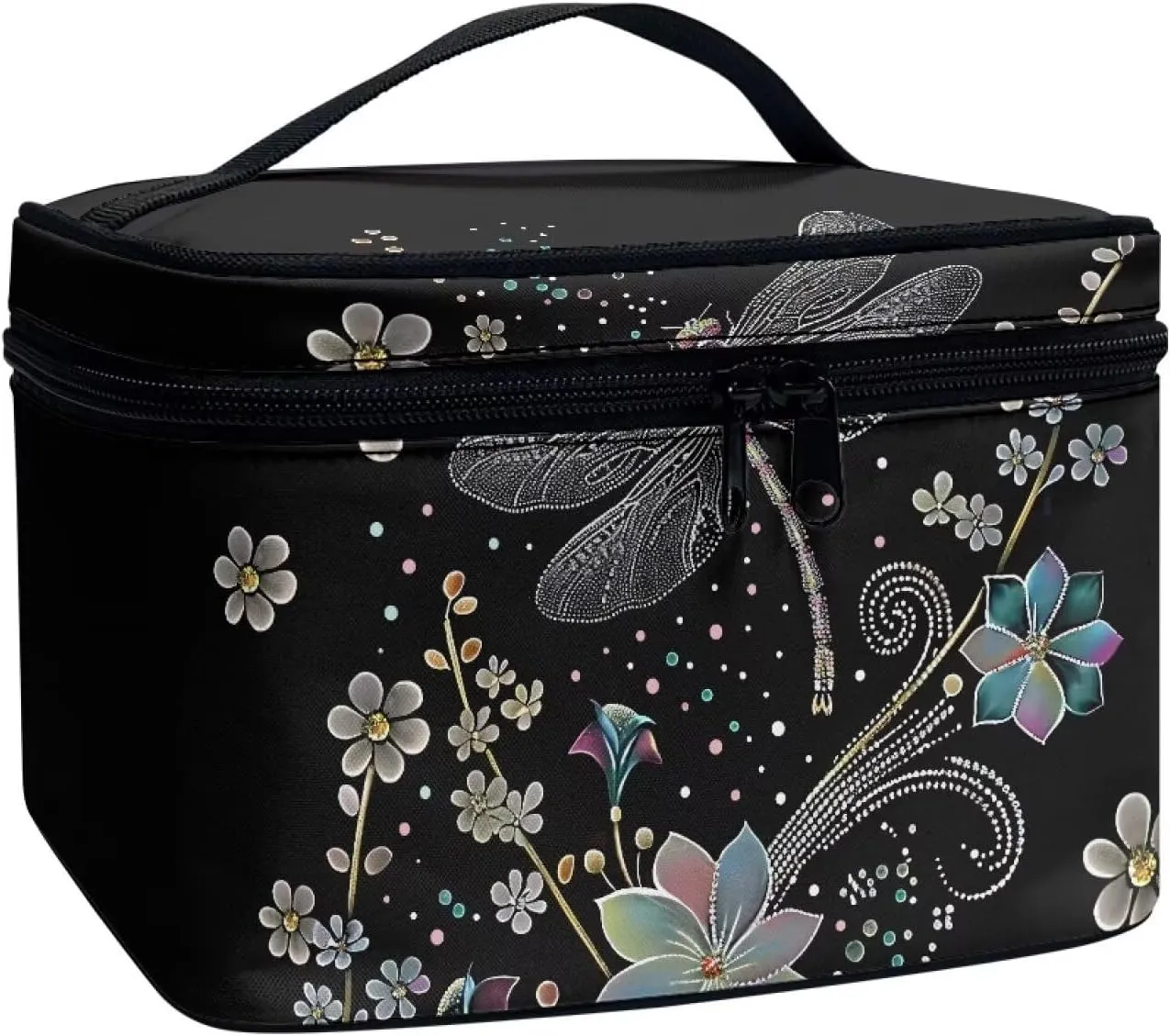 Dragonfly Travel Cosmetic Bags for Women Portable Toiletry Organizer Bag Makeup Bag Coin Purse Lipstick Cosmetic Accessories Organizer Large Travel Kit Storage Pouch
