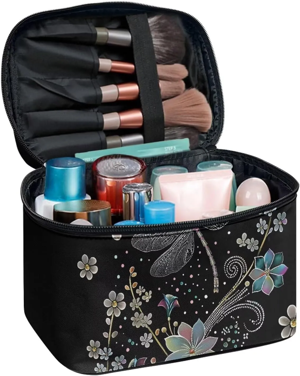 Dragonfly Travel Cosmetic Bags for Women Portable Toiletry Organizer Bag Makeup Bag Coin Purse Lipstick Cosmetic Accessories Organizer Large Travel Kit Storage Pouch