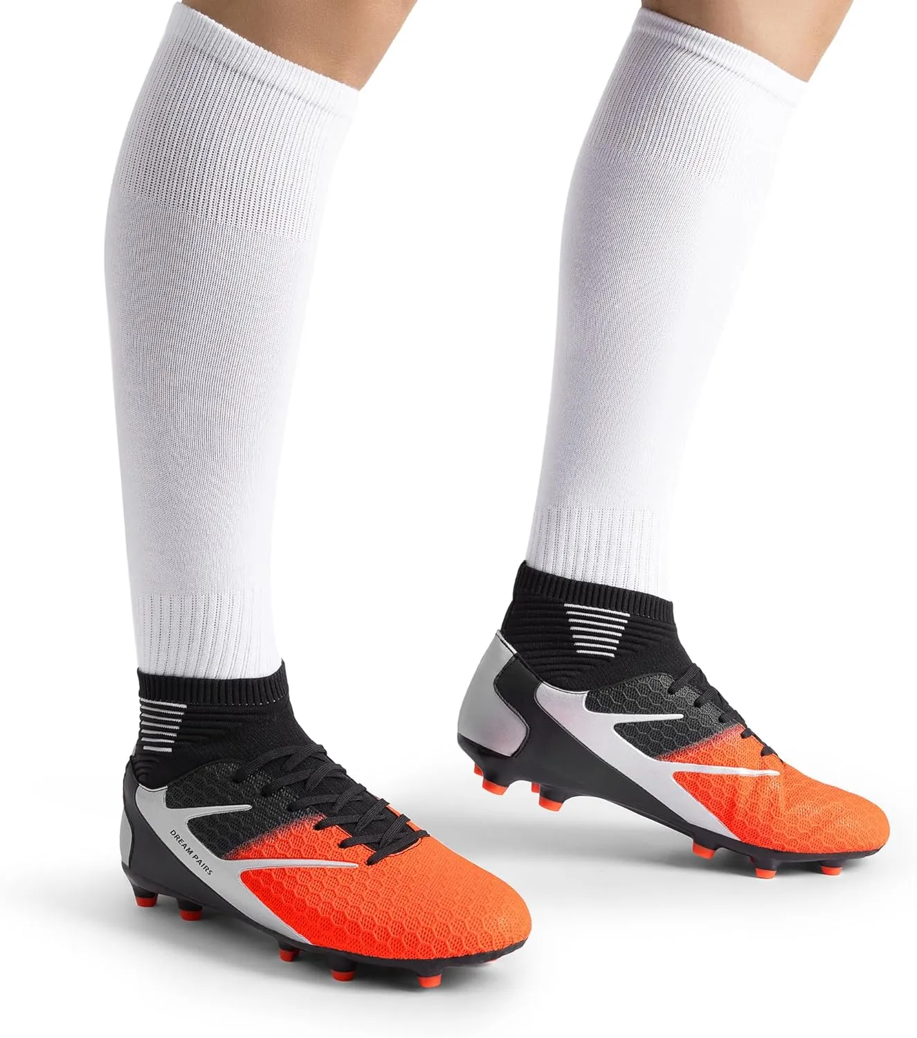 DREAM PAIRS Men's High-Tops Soccer Cleats Lace-Up Adult Football Shoes Lightweight Professional Athletic Training Soccer Shoes