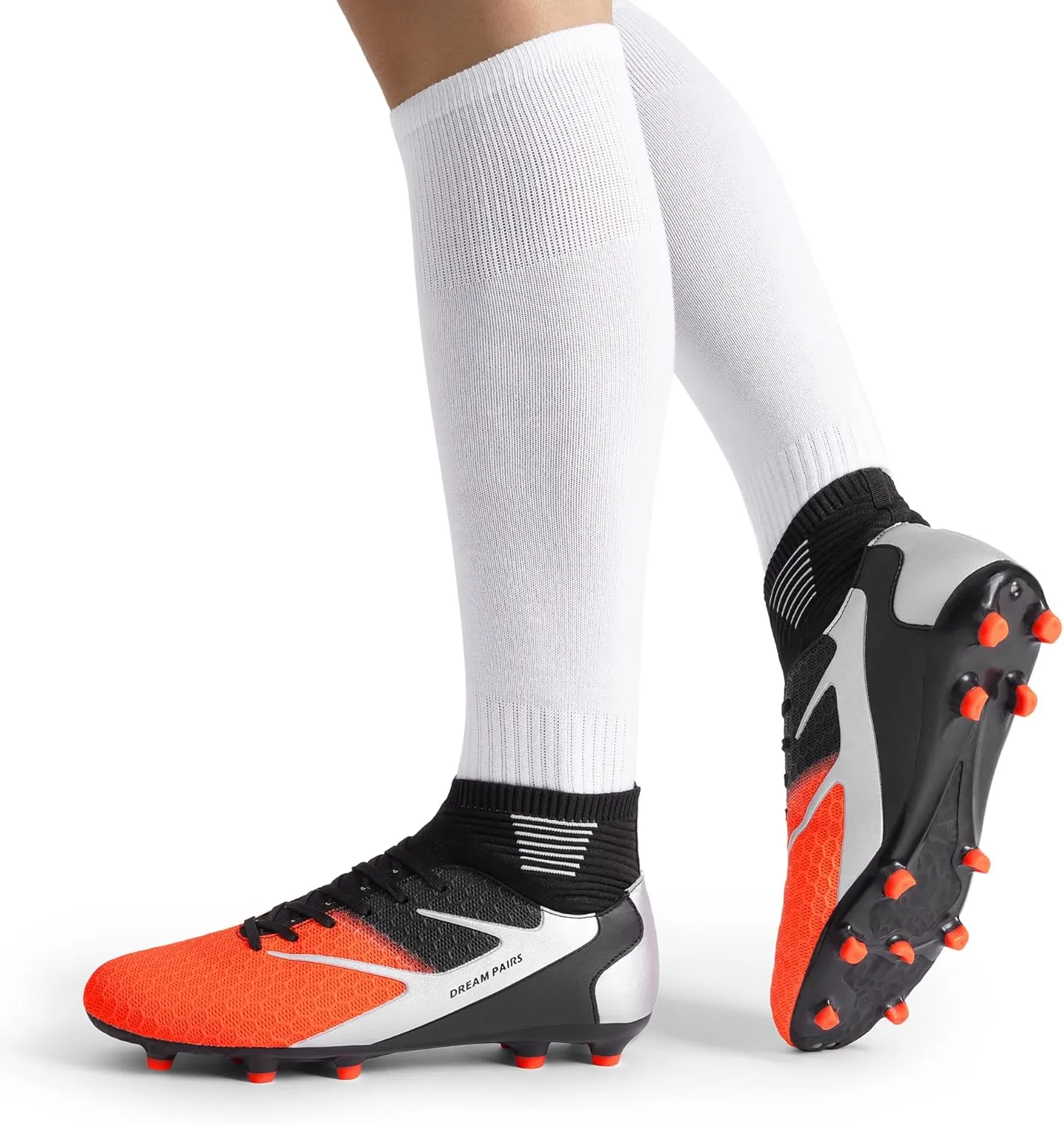 DREAM PAIRS Men's High-Tops Soccer Cleats Lace-Up Adult Football Shoes Lightweight Professional Athletic Training Soccer Shoes