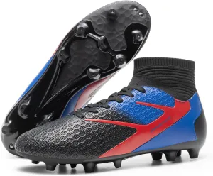 DREAM PAIRS Men's High-Tops Soccer Cleats Lace-Up Adult Football Shoes Lightweight Professional Athletic Training Soccer Shoes