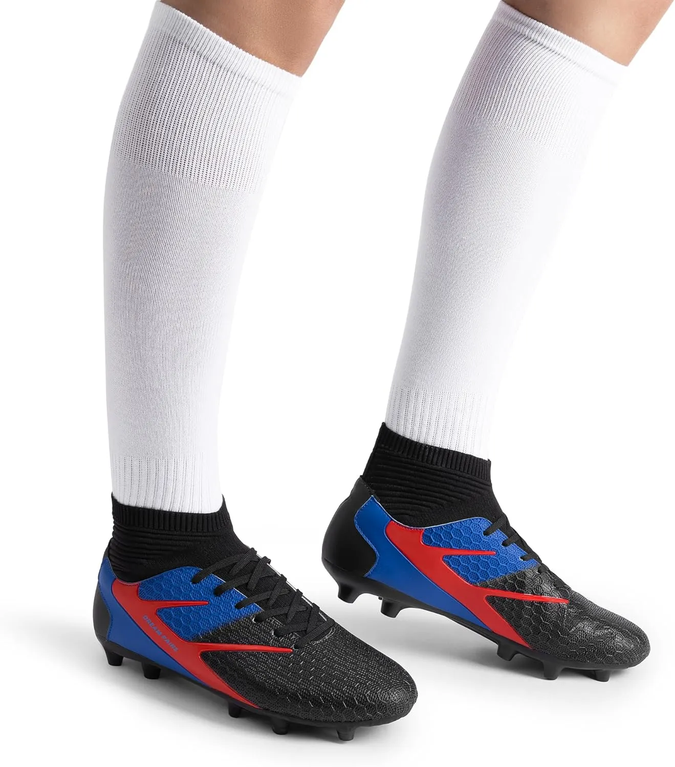 DREAM PAIRS Men's High-Tops Soccer Cleats Lace-Up Adult Football Shoes Lightweight Professional Athletic Training Soccer Shoes
