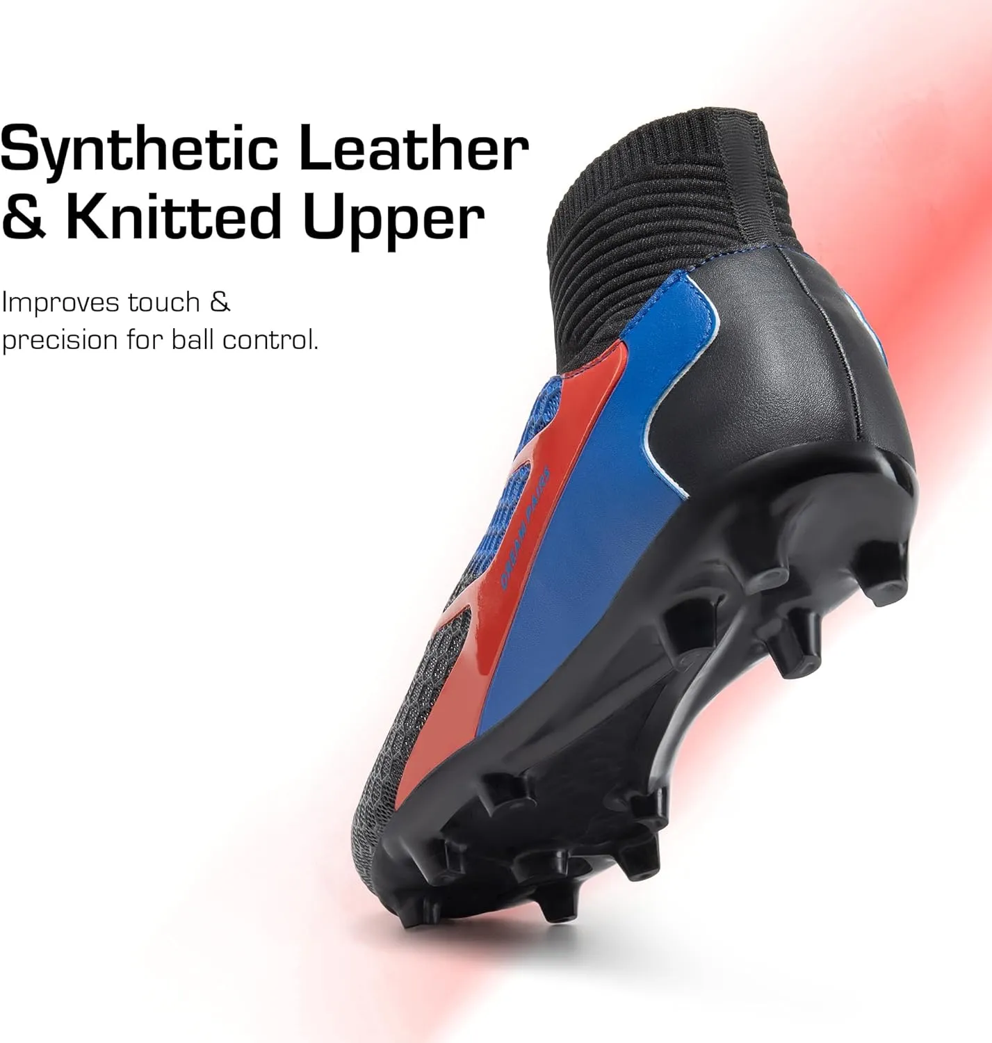 DREAM PAIRS Men's High-Tops Soccer Cleats Lace-Up Adult Football Shoes Lightweight Professional Athletic Training Soccer Shoes